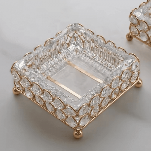 Creative Glass Golden-Rimmed with Ashtray
