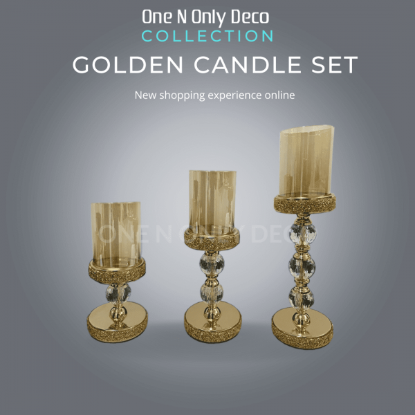 Golden Candle Holder (Set of 3)