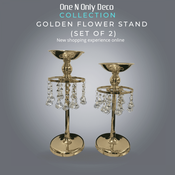 Golden Flower Stand (Set of 2)